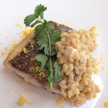 L'Oiseau Blanc - Seabass with orzo and tofu. Looks better than it tastes. - French Near Me - Paris, 75