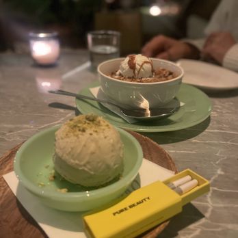 Irie - Pistachio Gelato and Apple Cobbler - New American Near Me - West Hollywood, California Irie - Pistachio Gelato and Apple Cobbler - New American Near Me - West Hollywood, California