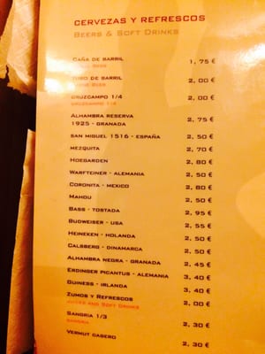Menu photo 1 Cervecería Minotauro Granada, GR