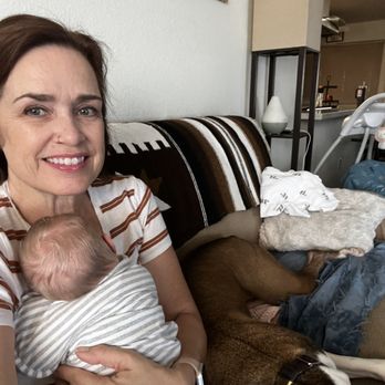 Loli Doula - Snuggling baby and puppy while mama gets a peaceful shower. - Doulas Near Me Loli Doula - Snuggling baby and puppy while mama gets a peaceful shower. - Doulas Near Me