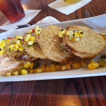 Jimmy Madison's - fried green tomatoes were light and delicious (that pimento cheese sauce was incredible) - Southern Near Me - Harrisonburg, Virginia Jimmy Madison's - fried green tomatoes were light and delicious (that pimento cheese sauce was incredible) - Southern Near Me - Harrisonburg, Virginia