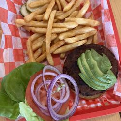 Bent Prop Saloon & Cookery - Veggie burger and fries