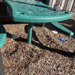 Pioneer Frontier Park - Food box and soda bottles left behind along with soda spilt on the table.