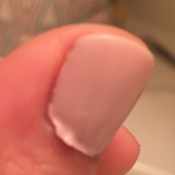 Cellinie Nails & Spa - Night of manicure: gel already lifting off the finger and cuticles AND nail. - Nail Salons Near Me - Moreno Valley, California