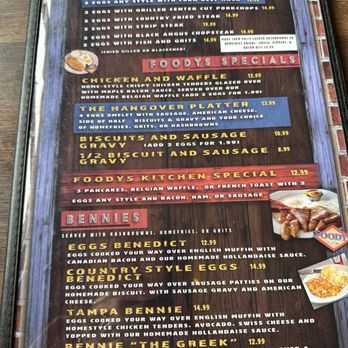 Foodys Restaurant - Menu - Bars Near Me - Tampa, Florida Foodys Restaurant - Menu - Bars Near Me - Tampa, Florida