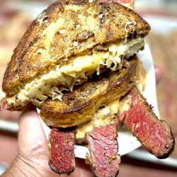 Silver Creek Rico - Food Trailer - Reuben w/ house cured and smoked Certified Angus Beef Pastrami