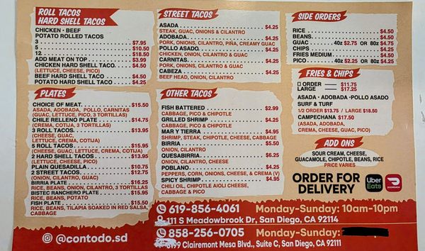 Menu photo 3 Contodo Fresh Mexican Eats San Diego, CA