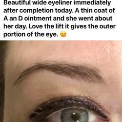 Permanent Cosmetics by Flora - Eyeliner Upper and Lower Immediately after the procedure was completed.