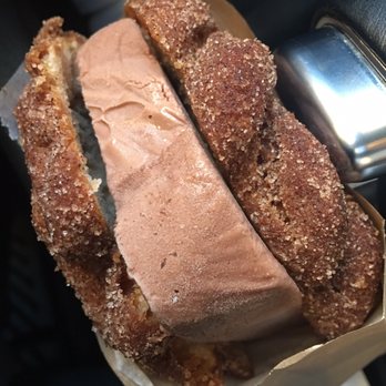 Firecakes Donuts - Chocolate churro donut and chocolate ice cream sandwich - Bakeries Near Me - Chicago, Illinois Firecakes Donuts - Chocolate churro donut and chocolate ice cream sandwich - Bakeries Near Me - Chicago, Illinois