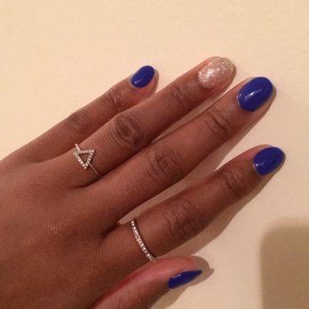 Saigon Nail - Cobalt Blue nails with silver glitter - Nail Salons Near Me - Bronx, New York Saigon Nail - Cobalt Blue nails with silver glitter - Nail Salons Near Me - Bronx, New York