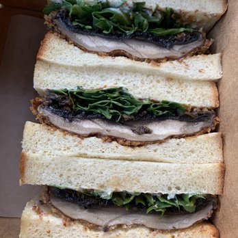 Katsu Bar - Portobello Katsu Sando (Berry katsu sauce, fresh portobello mushroom, arugula, whole grain mustard aioli on Japanese milk bread, $10.50) - Japanese Curry Near Me - Torrance, California Katsu Bar - Portobello Katsu Sando (Berry katsu sauce, fresh portobello mushroom, arugula, whole grain mustard aioli on Japanese milk bread, $10.50) - Japanese Curry Near Me - Torrance, California