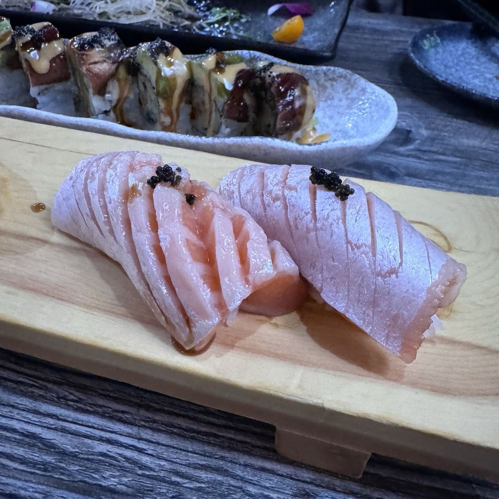 Yoshi Sushi - Salmon Belly Nigiri - Sushi Bars Near Me - Los Altos, California Yoshi Sushi - Salmon Belly Nigiri - Sushi Bars Near Me - Los Altos, California