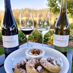 Starfield Vineyards & Winery - Pumpkin Spice Mochi Donuts! Paired with two delicious wines! Must have pairing!