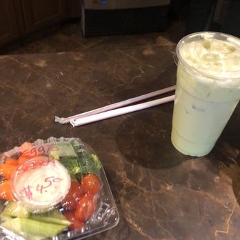 The Coffee Grinder - Mini Veggie Platter & Iced Matcha!! - Coffee & Tea Near Me - Tustin, California