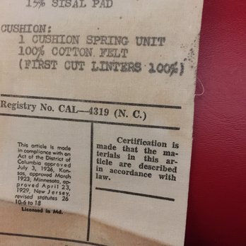 Arthur's Upholstery - Original tag! - Antiques Near Me - Fair Oaks, California Arthur's Upholstery - Original tag! - Antiques Near Me - Fair Oaks, California