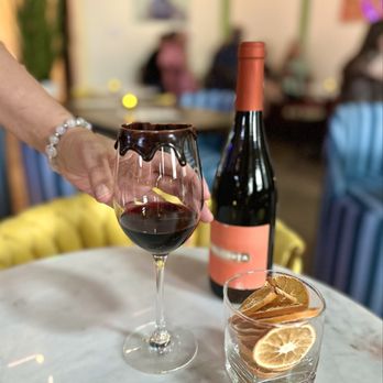 Noir Bistrot - Chocolate rimmed wine - Tapas Bars Near Me - Mandeville, Louisiana