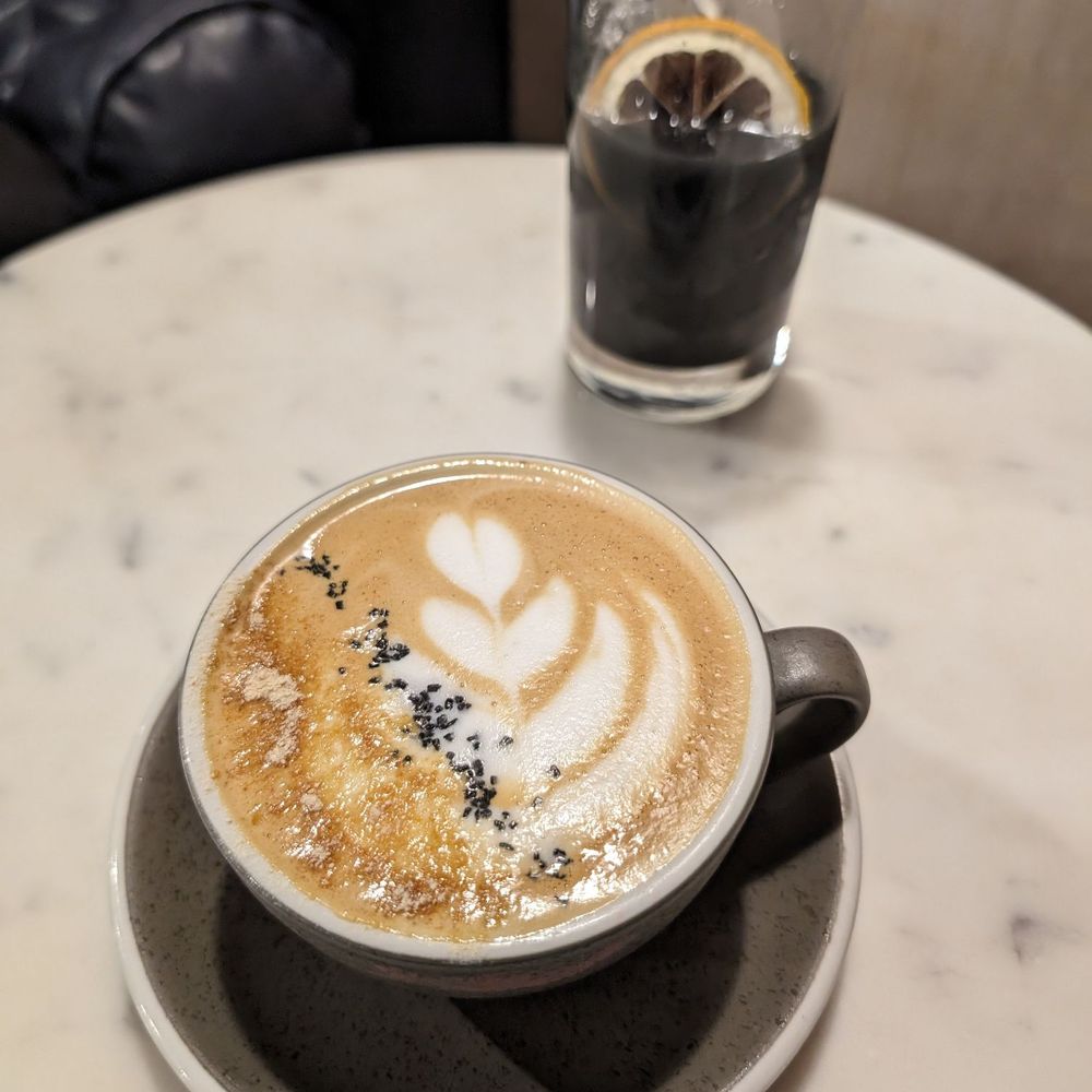 Discourse Coffee - Downtown - Channel Orange latte and burnt lemonade in the back - Coffee & Tea Near Me - Milwaukee, Wisconsin Discourse Coffee - Downtown - Channel Orange latte and burnt lemonade in the back - Coffee & Tea Near Me - Milwaukee, Wisconsin