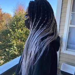 Musa Braids and Weave Ombré Black to Grey. Musa Braids and Weave Ombré Black to Grey.