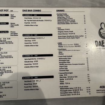 Dae Bak - Menu - Korean Near Me - Santa Clara, California Dae Bak - Menu - Korean Near Me - Santa Clara, California