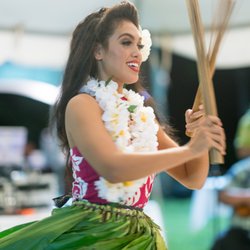 Ring of Fire - Our beautiful dancers often use Hawaiian implements such as these "pu'ili", or split bamboo, as instruments when they dance.