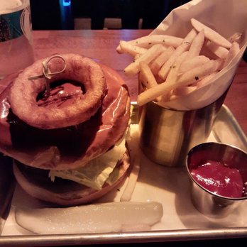 Reservoir - Reservoir Burger with a side of fries and ketchup - Sports Bars Near Me - New York, New York Reservoir - Reservoir Burger with a side of fries and ketchup - Sports Bars Near Me - New York, New York