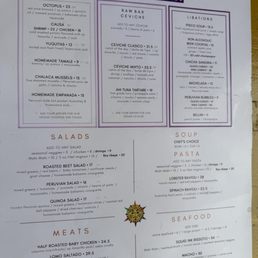 Coya Peruvian Secret - menu, is duplicate - Peruvian Near Me - Del Mar, California