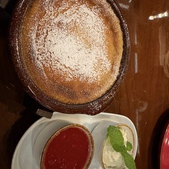 L Campo - Dessert- cheese flan w strawberry & cream - Tapas/Small Plates Near Me - Livermore, California