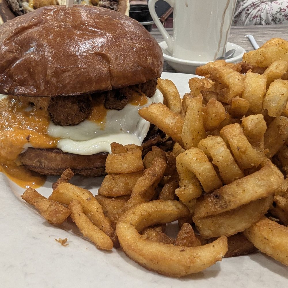 Elm Street Diner - Double mozz burger with vodka sauce - Diners Near Me - Stamford, Connecticut