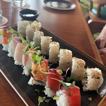 Stevenson's Library - Niji Rainbow Roll (left) California Roll (right) - Bars Near Me - Koloa, Hawaii Stevenson's Library - Niji Rainbow Roll (left) California Roll (right) - Bars Near Me - Koloa, Hawaii