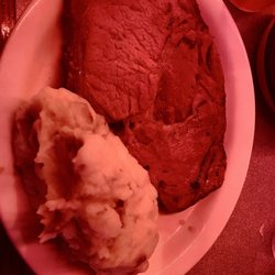 Smokey's & Grill - Prime rib with mashed potatoes