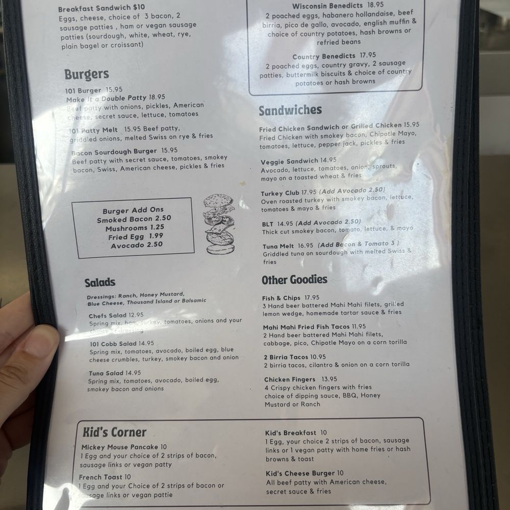 101 Cafe - Menu as of 9/6/2025 - American Near Me - Oceanside, California