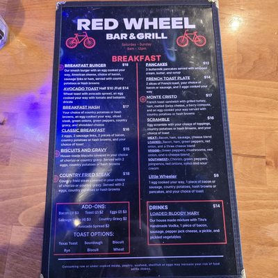 Menu photo 1 Red Wheel Spokane, WA