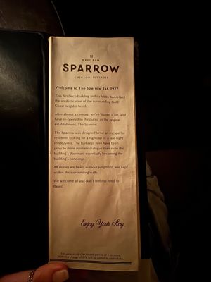 Menu photo 1 Sparrow Chicago, IL