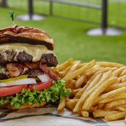 The Backyard Bar Stage and Grill - Double meat burger!