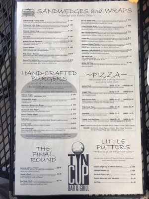 Menu photo 4 Tin Cup Bar & Grill Livonia, MI