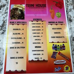 Trini house - Menu