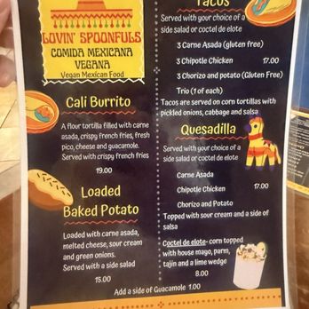 Lovin Spoonfuls Vegan Restaurant - Weekend special menu - Vegan Near Me - Tucson, Arizona