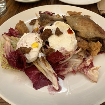 Foreign Cinema - Duck leg with poached eggs on a bed of salad - Breakfast & Brunch Near Me - San Francisco, California