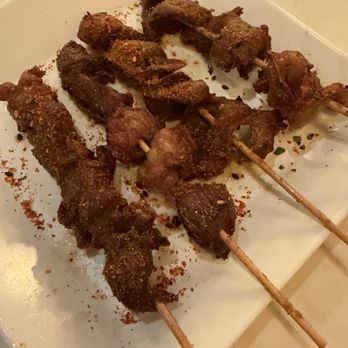 Ultra Sushi - Beef skewer and chicken gizzard skewer - Sushi Bars Near Me - San Mateo, California