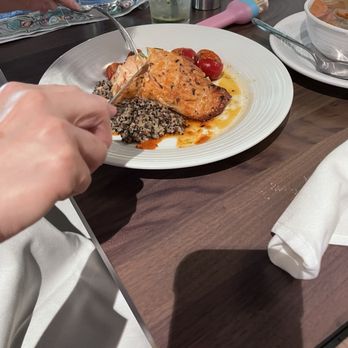 Pinstripes - Salmon entree. Healthy and delicious! - New American Near Me - Orlando, Florida Pinstripes - Salmon entree. Healthy and delicious! - New American Near Me - Orlando, Florida