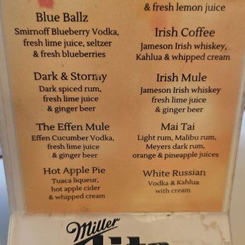 Lancers Restaurant - The drink menu - New American Near Me - Burbank, California