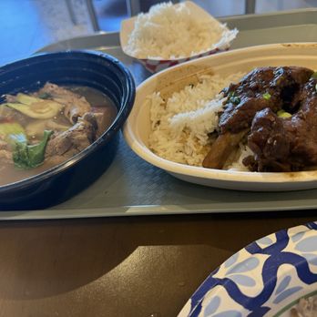 Lumpia Ko - Eats and Boba - Sinigang in a small bowl..and pork ribs adobo rice plate. - Filipino Near Me - Antelope, California Lumpia Ko - Eats and Boba - Sinigang in a small bowl..and pork ribs adobo rice plate. - Filipino Near Me - Antelope, California