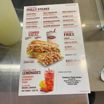 Charleys Cheesesteaks - Menu - Sandwiches Near Me - Torrance, California Charleys Cheesesteaks - Menu - Sandwiches Near Me - Torrance, California
