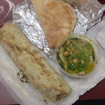 Jerusalem Bakery & Grill - lunch special: chicken shawarma sandwich with hummus and fresh pita bread. - Bakeries Near Me - Marietta, Georgia