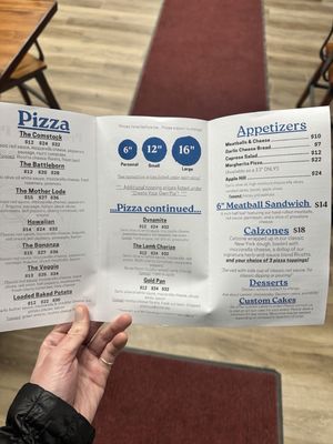 Menu photo 1 Prospector Pizza Stagecoach, NV