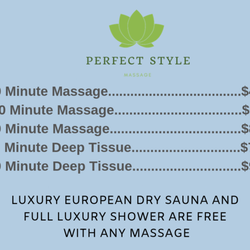 Perfect Style Massage - Updated Pricing - June 2019