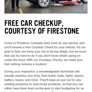 Firestone Complete Auto Care - This is on their website. - Tires Near Me - Allen, Texas