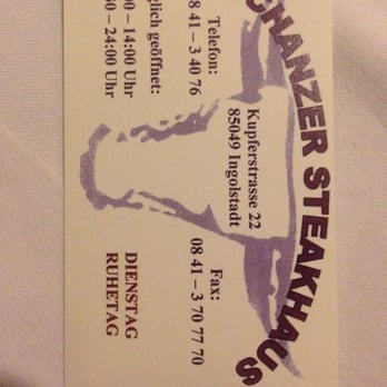 Schanzer Steakhouse - Visitenkarte - Steakhouses Near Me - Ingolstadt, BY Schanzer Steakhouse - Visitenkarte - Steakhouses Near Me - Ingolstadt, BY