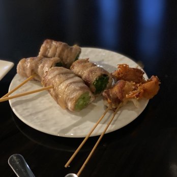 Shigotonin - Green onionx2 with pork skewer and crispy cheese skewer - Japanese Near Me - Las Vegas, Nevada