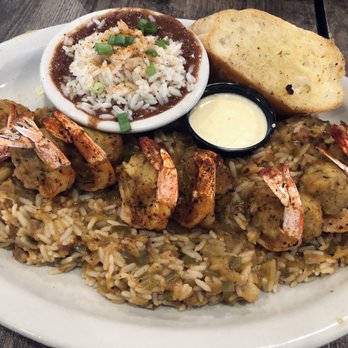 Boo Ray’s - Stuffed Shrimp with Dirty Rice and a side of Red Beans and Rice - Cajun/Creole Near Me - Crowley, Texas